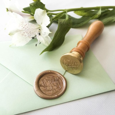 Online Design DIY Personalised Vintage Wedding Invitation Wax Seal Stamp