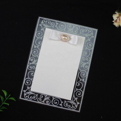 Hot Items 2020 Wholesales PVC Wedding Cards with Ribbon