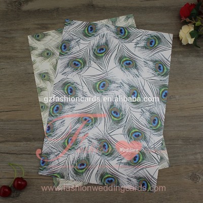 Elegant Peacock Pattern Handmade Texture Printing A4 Paper