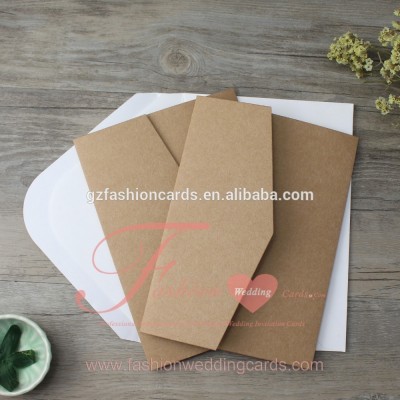 Hot Sale Pocket Invitation Raw Material For Wedding Card with Ribbon