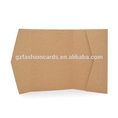 Cheap Kraft Pocketfold Envelope Wedding Invitations with Many Color