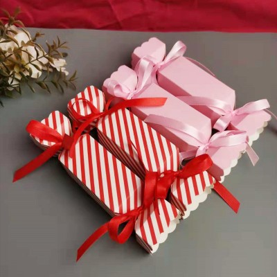 Creative and wholesale chocolate gift box wedding favor sweet candy boxes with bow tie